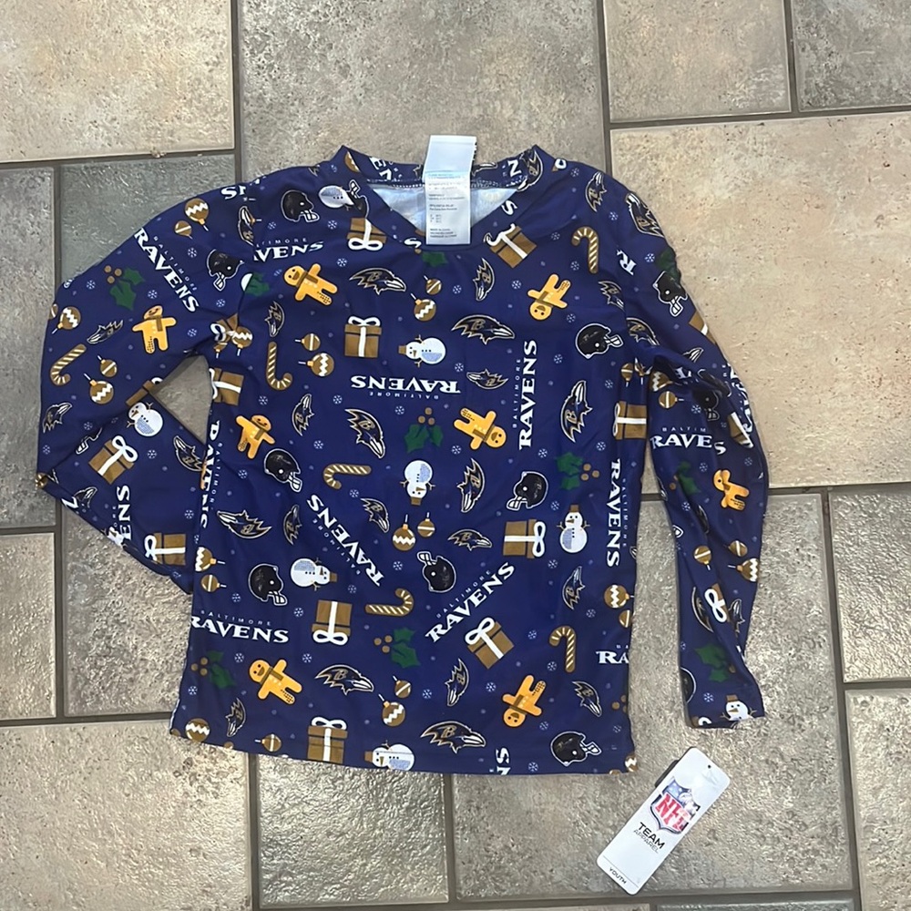 Baltimore ravens Christmas gingerbread man long sleeve shirt -6/7 small